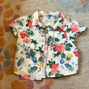 Old Navy Floral Buttondown 12-18 months